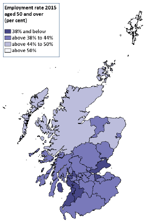 Employment rate 2015 aged 50 and over