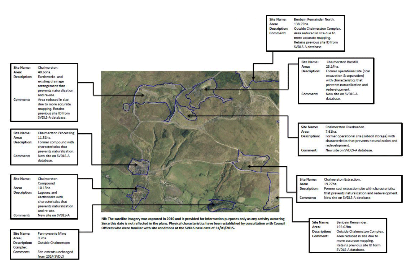 Figure 2: Chalmerston Former Open Cast Coal Site - 2015 SVDLS Submission: Areas Included