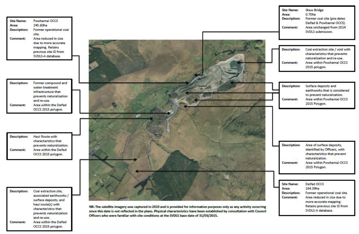 Figure 4: Dalfad & Powharnal Former Open Cast Coal Site - 2015 SVDLS Submission: Areas Included