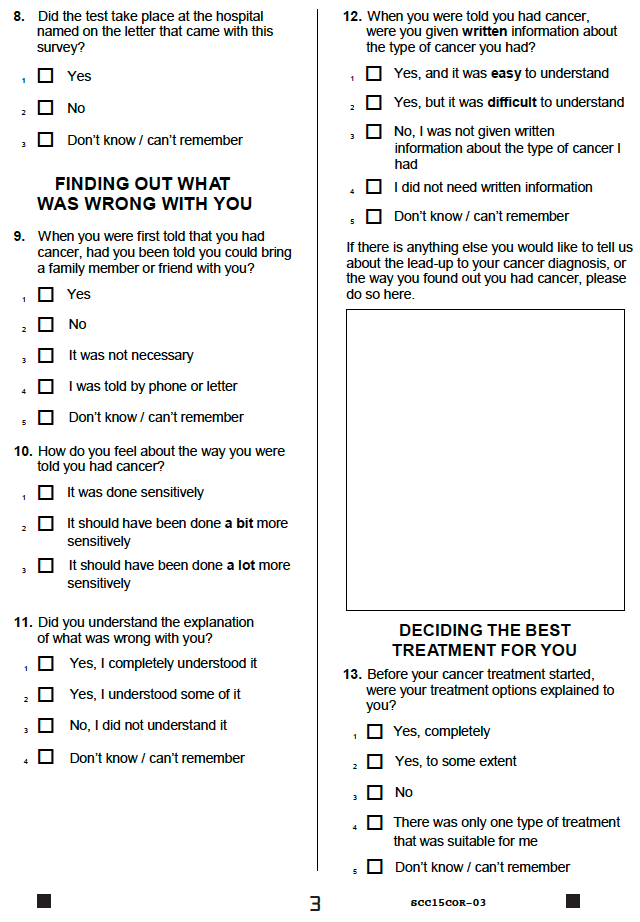 Survey questionnaire