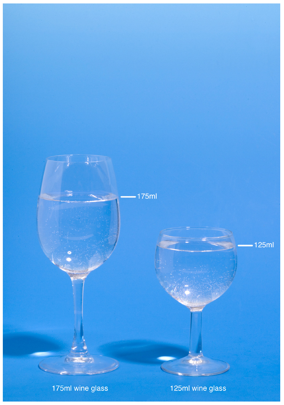 175ml and 125ml wine glasses