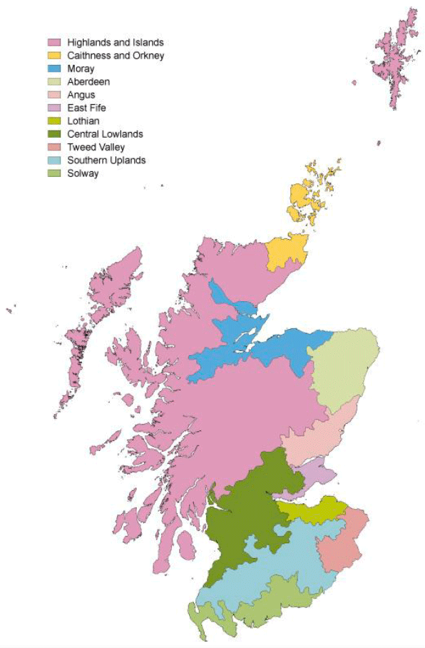 Figure 39 Land use regions of Scotland