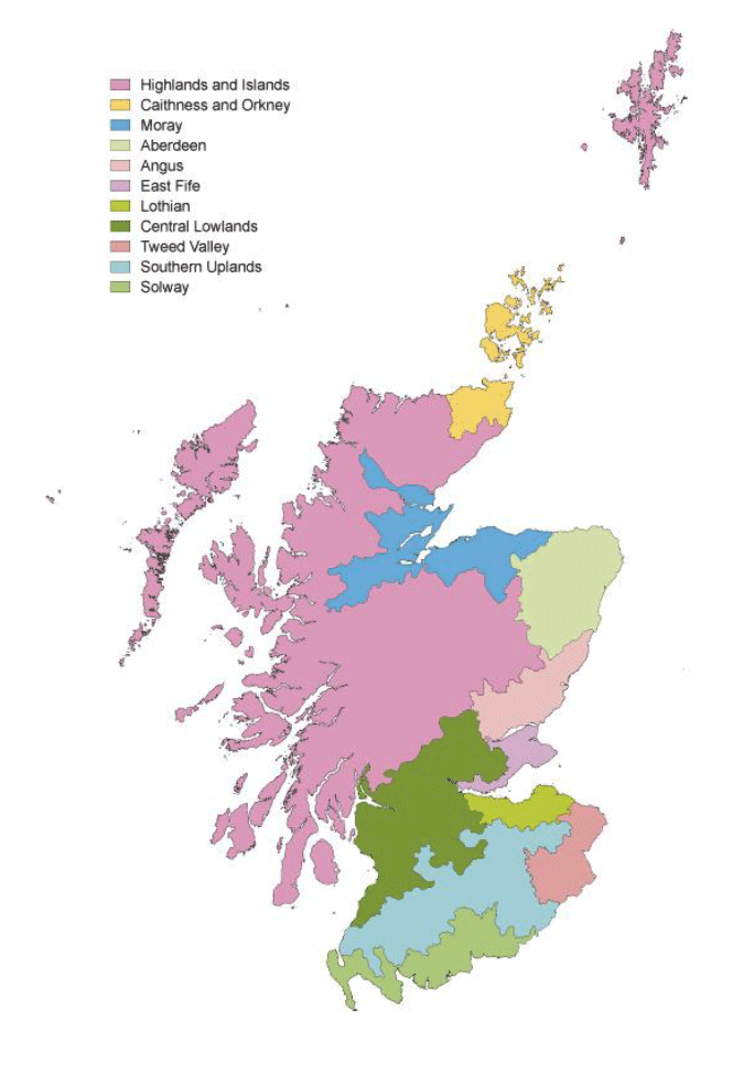 Figure 9 Land use regions of Scotland