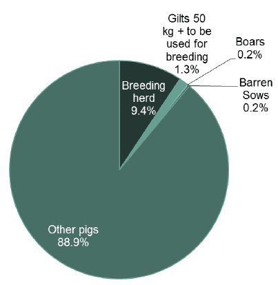 Chart 18: Pig population, June 2016 