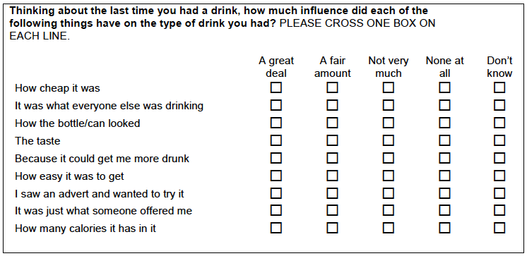 Figure A.10: Existing question version in 2013 survey