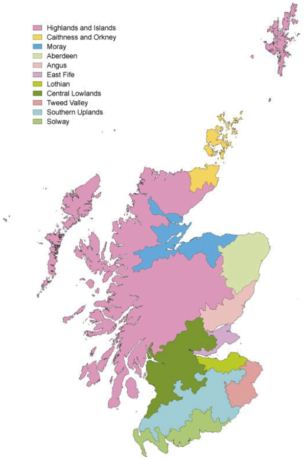 Figure 14 Land use regions of Scotland
