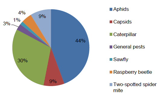 Figure 36: Reasons for use of insecticides on all other soft fruit crops (where specified) – 2016