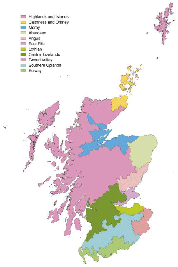 Figure 41: Land use regions of Scotland
