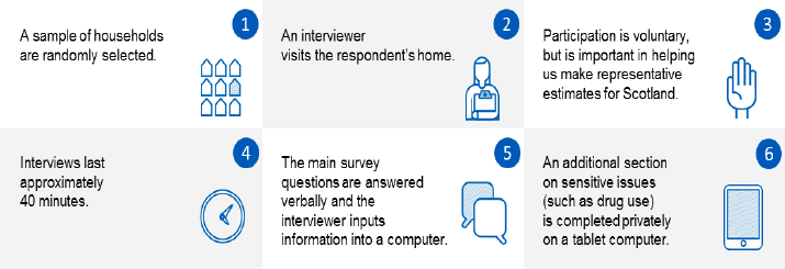 Summary infographic on how the survey is delivered
