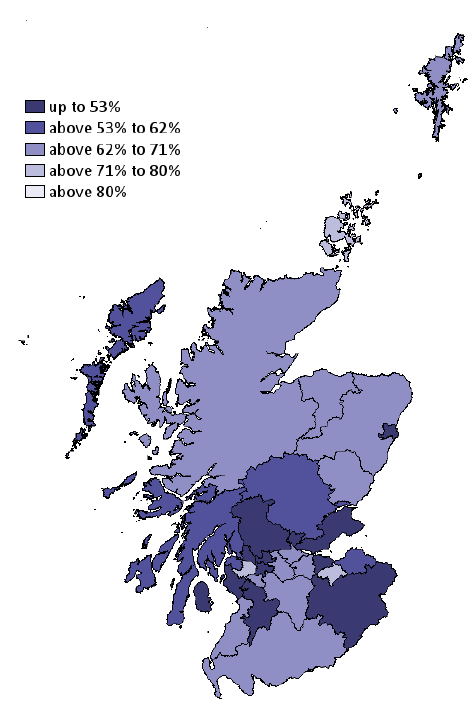 Figure 3: Employment Rate 2017 16-24 year olds (per cent)