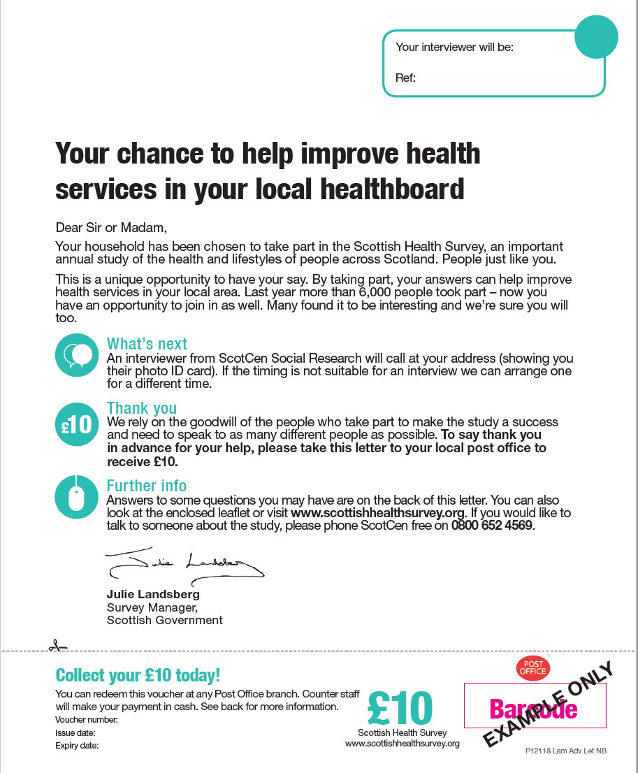 Advance Letter (Version A and Health Board boost sample)