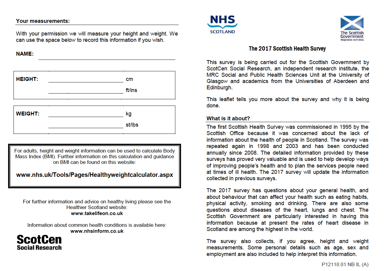 Information Leaflet for Adults (Version A sample – no biological module)