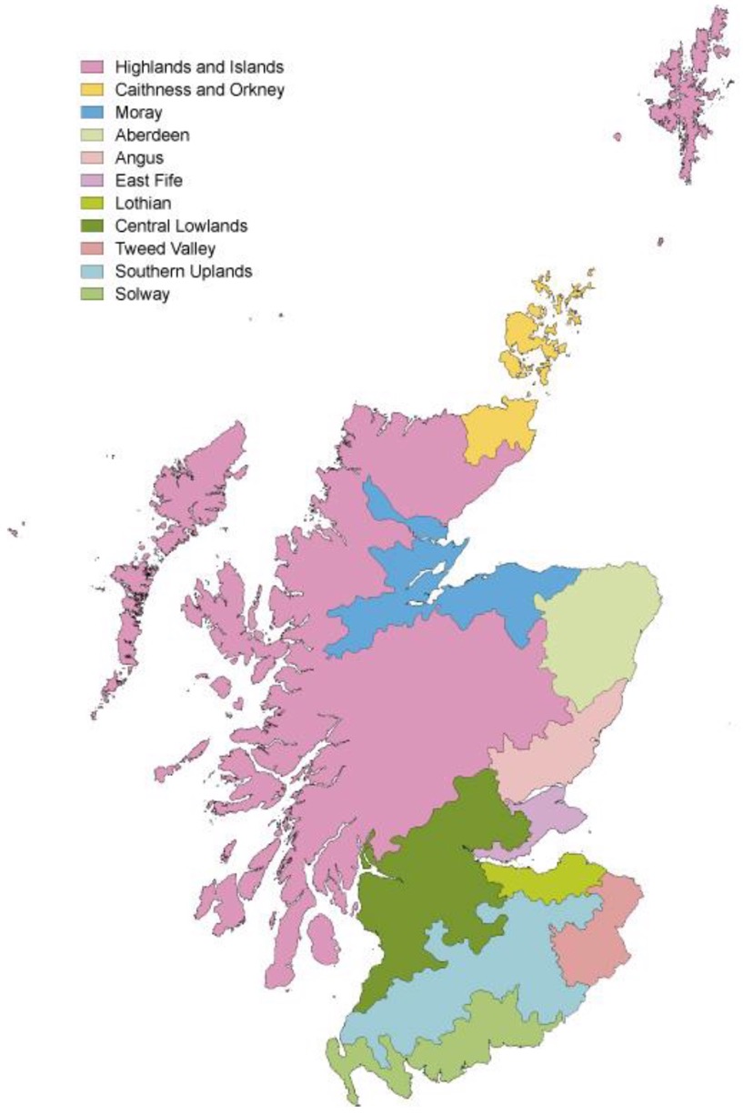 Figure 25 Land use regions of Scotland(12)
