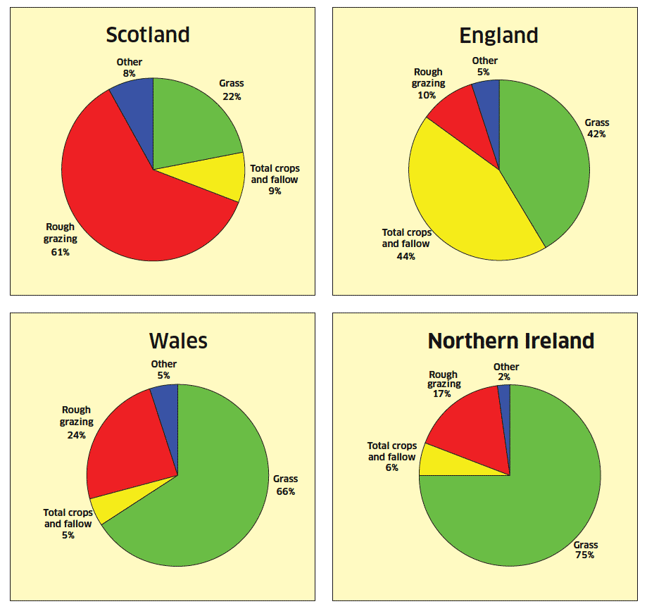 Chart C1: Agricultural Area for each UK country, June 2010