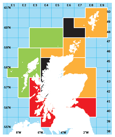 Creel fishery assessment areas and estimated fishing mortality, 2006 -2010.