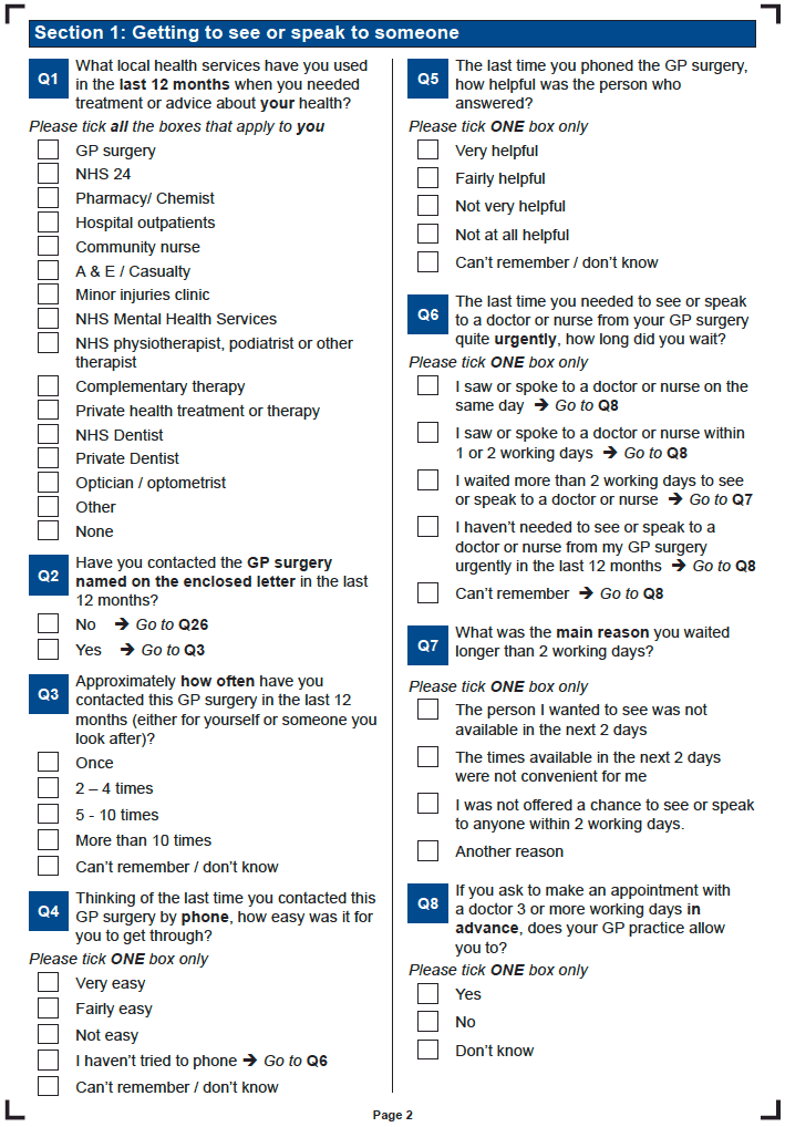 Patient Experience Survey Patient Experience Survey
