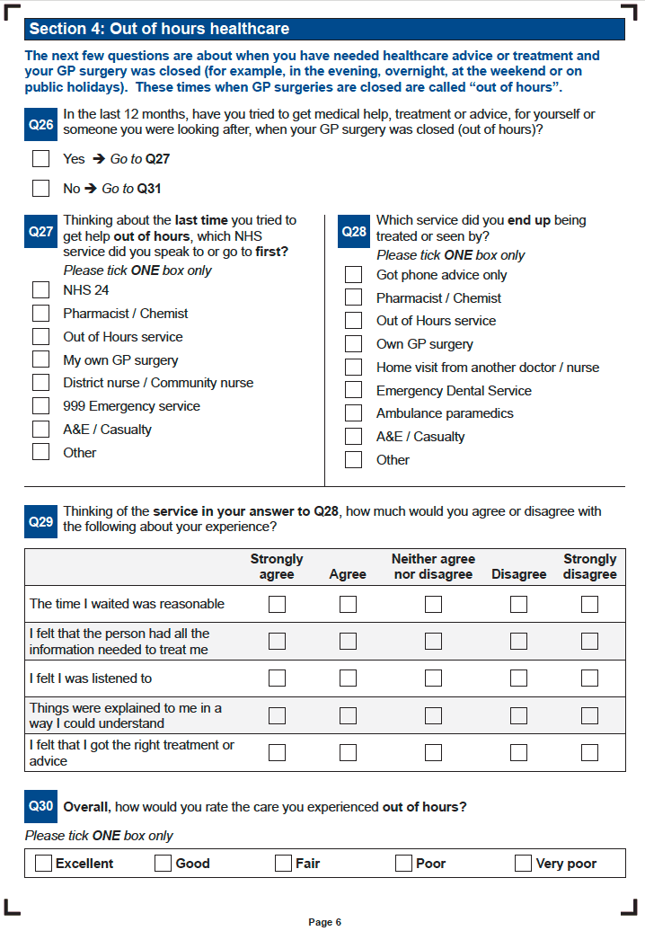 Patient Experience Survey Patient Experience Survey