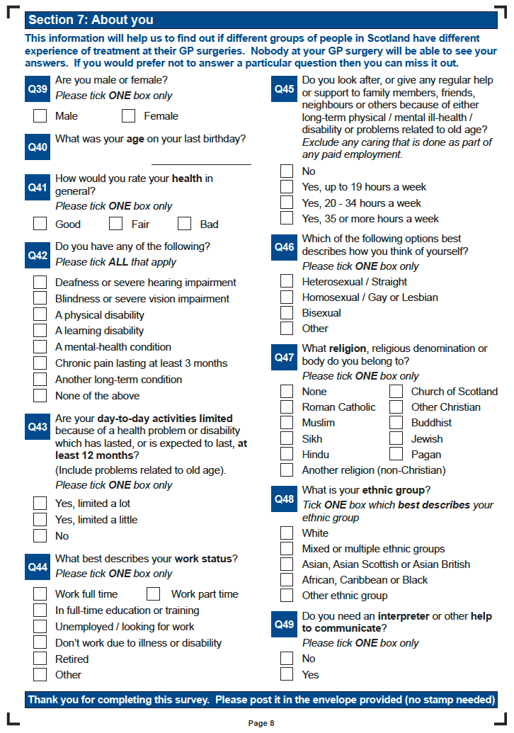 Patient Experience Survey Patient Experience Survey