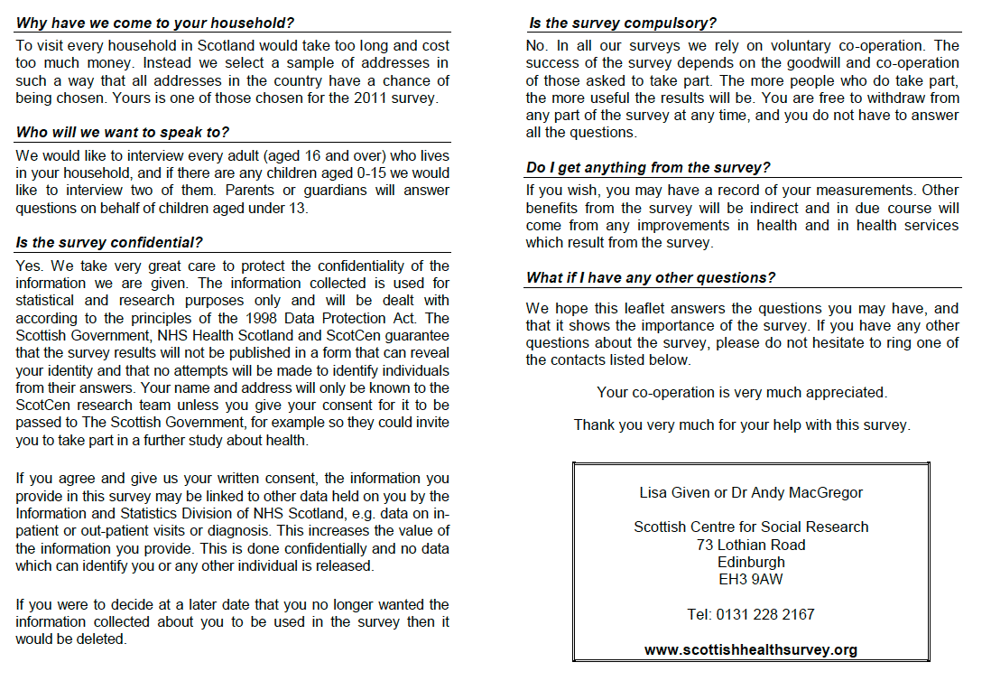 Stage 1 Leaflets - Interviewer Stage 1 Leaflets - Interviewer