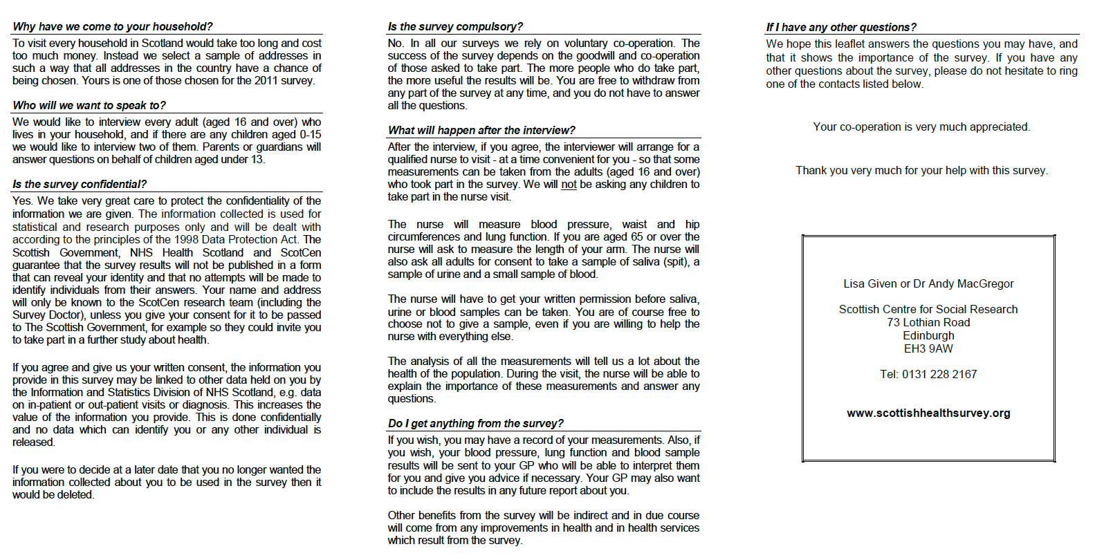 Stage 1 Leaflets - Interviewer Stage 1 Leaflets - Interviewer