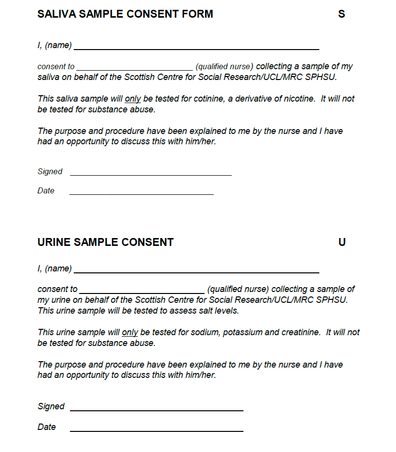 Consent sheet: Personal Copy Consent sheet: Personal Copy