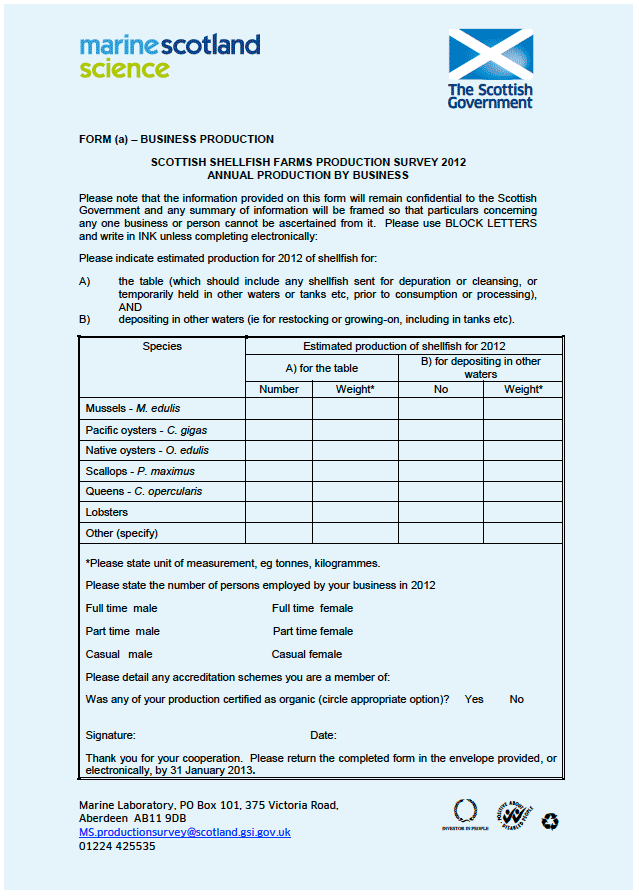 Form (a) - Business Production