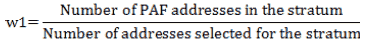Address selection weights (w1)