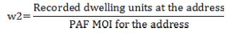 Dwelling unit selection weights (w2)
