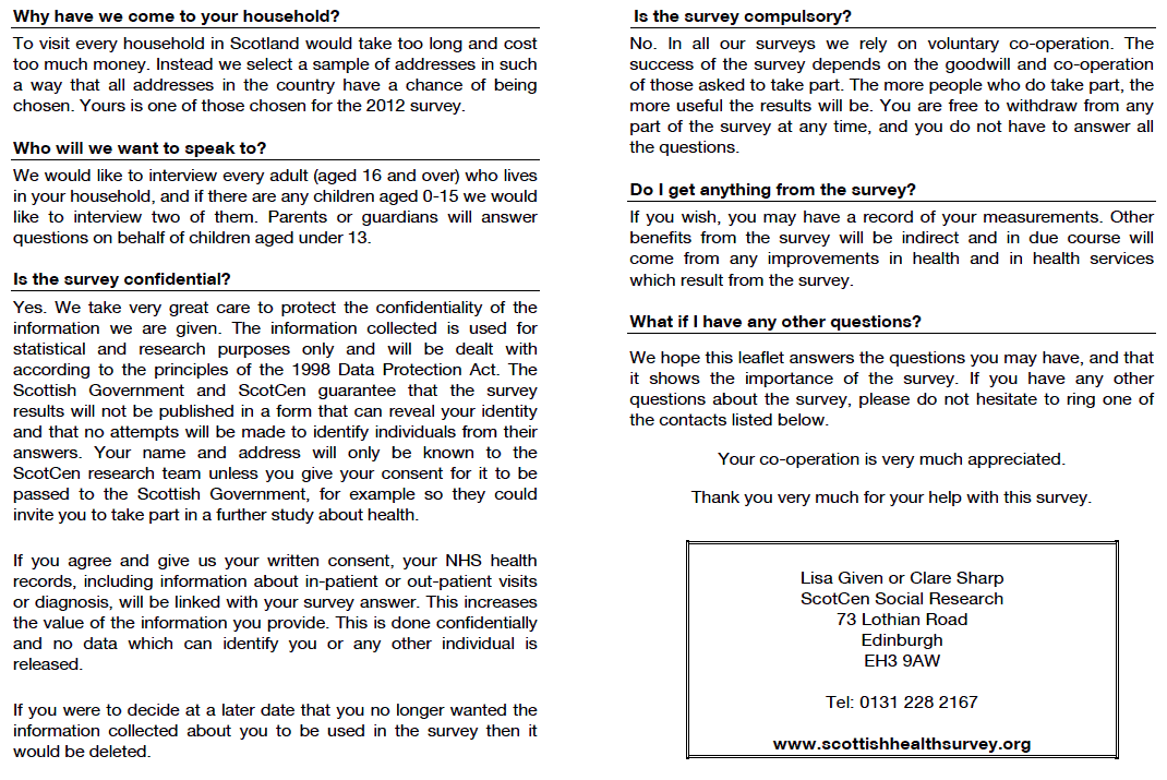Information Leaflet for Adults (Version A sample – no biological module) - part 2