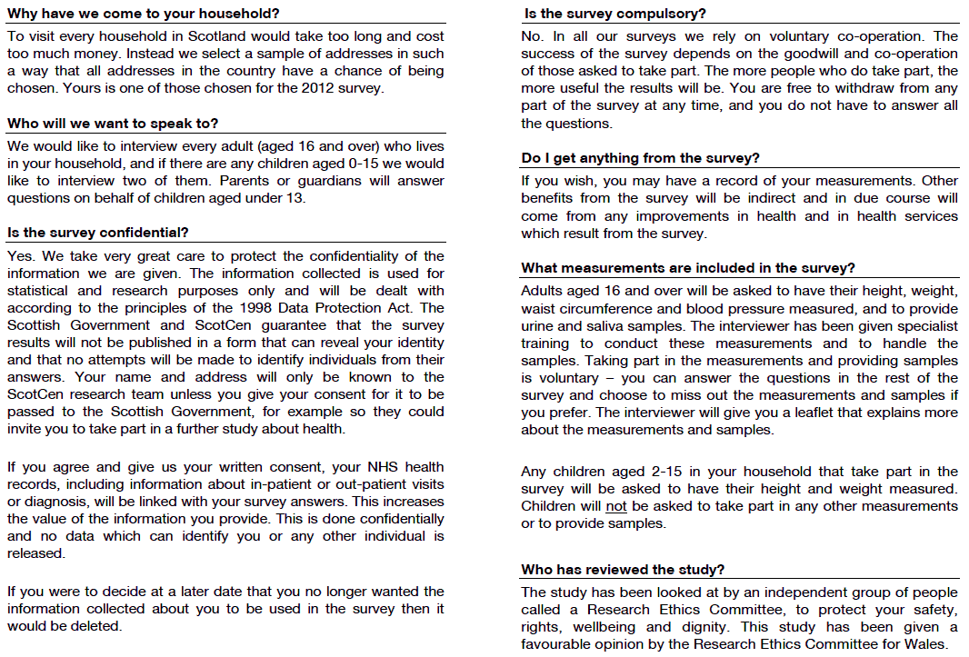 Information Leaflet for Adults (Version B sample – eligible for biological module) - part 2