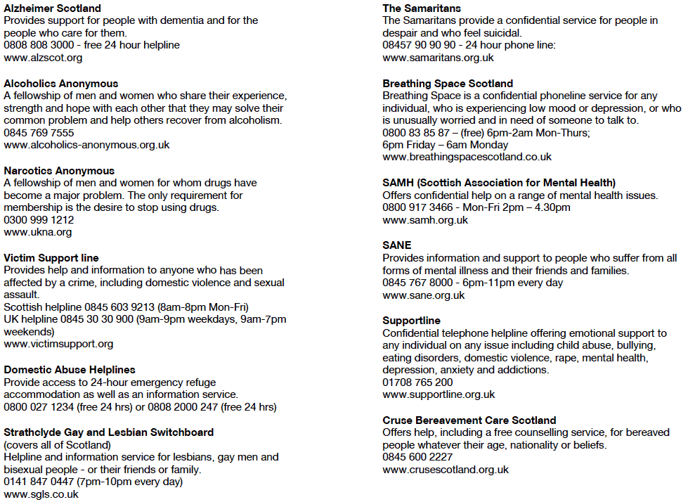 Useful Contact Leaflet - part 2