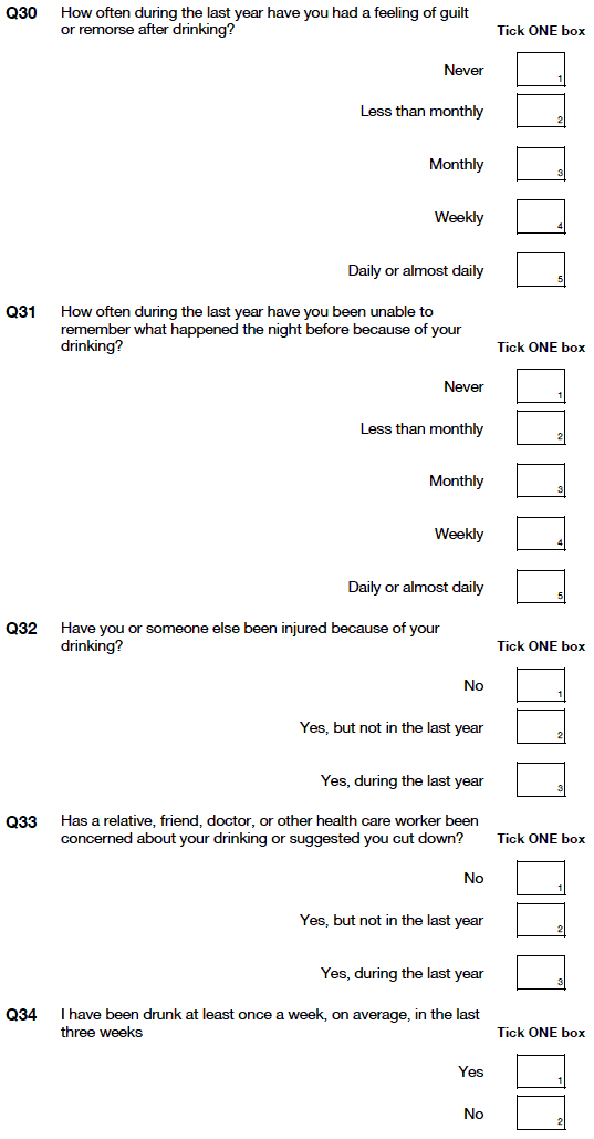 question 30 to 34