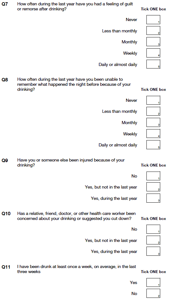 questions 7 to 11