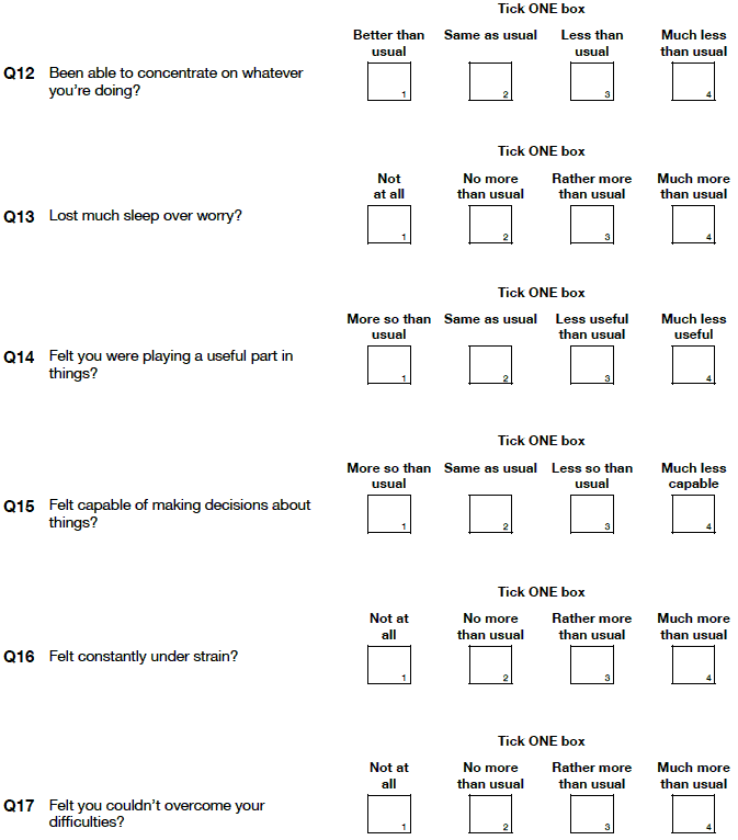 questions 12 to 17