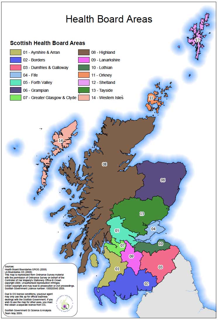 Health Board areas