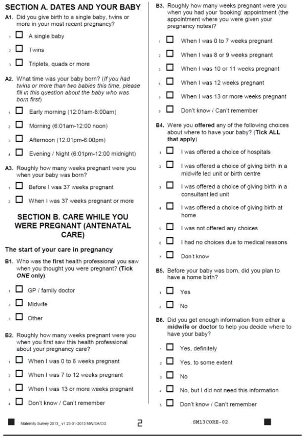 survey questionnaire