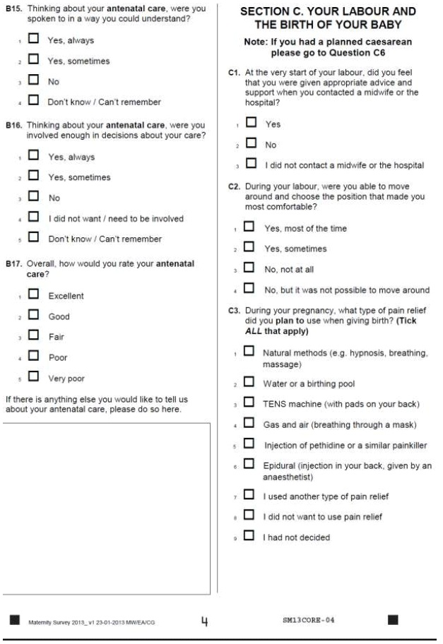 survey questionnaire