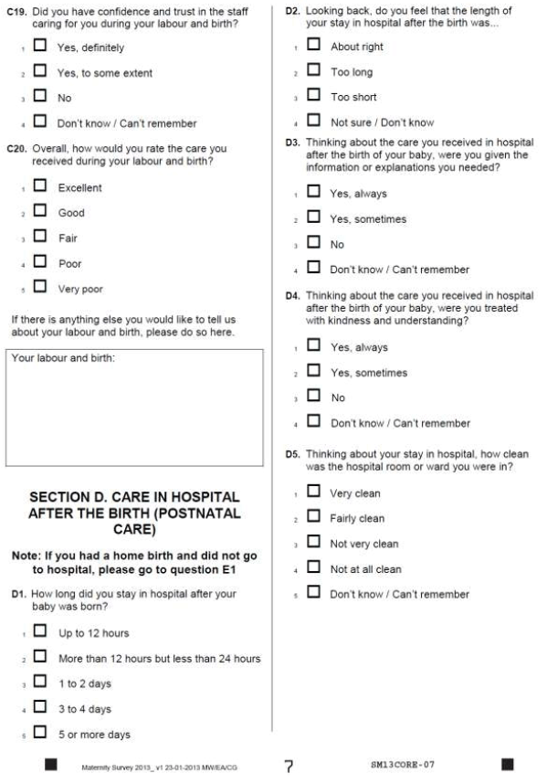 survey questionnaire
