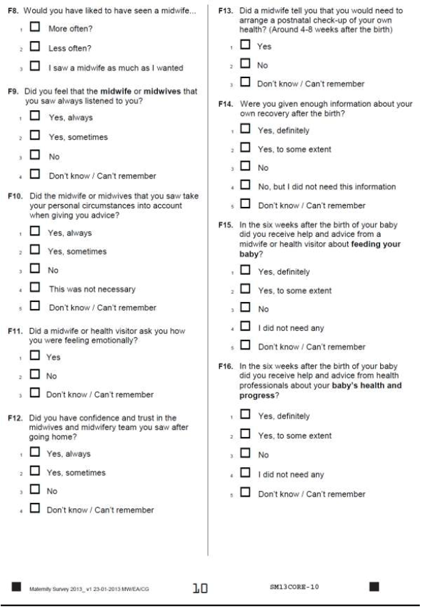 survey questionnaire
