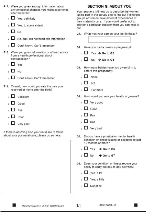 survey questionnaire