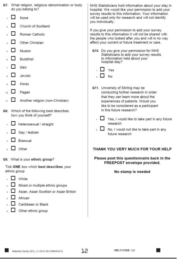 survey questionnaire
