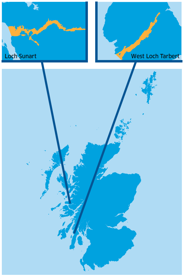 Map of movement restriction in place for the presence of Bonamia Ostereae