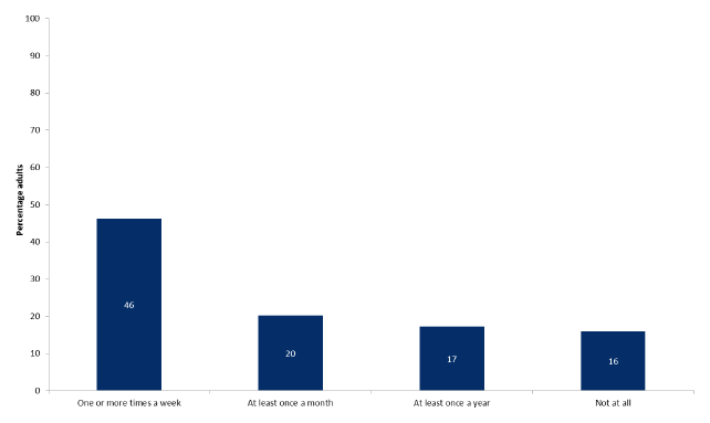 Figure 11.4: Frequency of visits to the outdoors