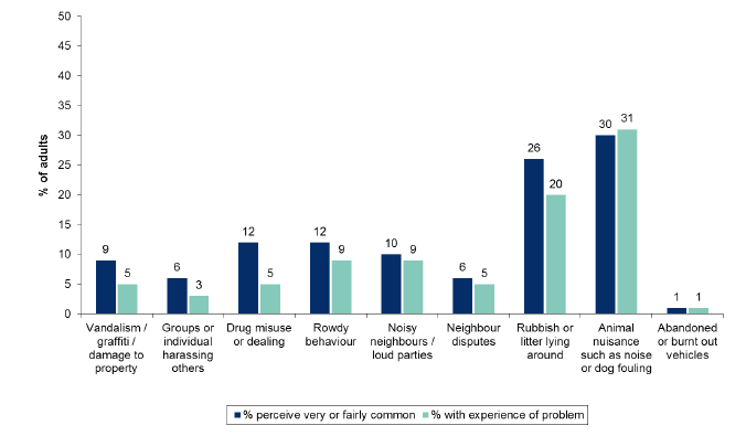 Figure 4.2: Perceptions and experience of neighbourhood problems