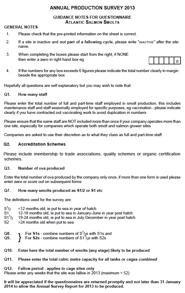Annual Production Survey