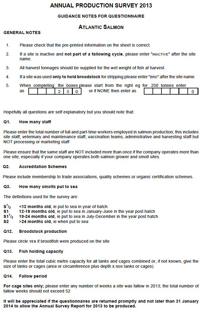 Annual Production Survey