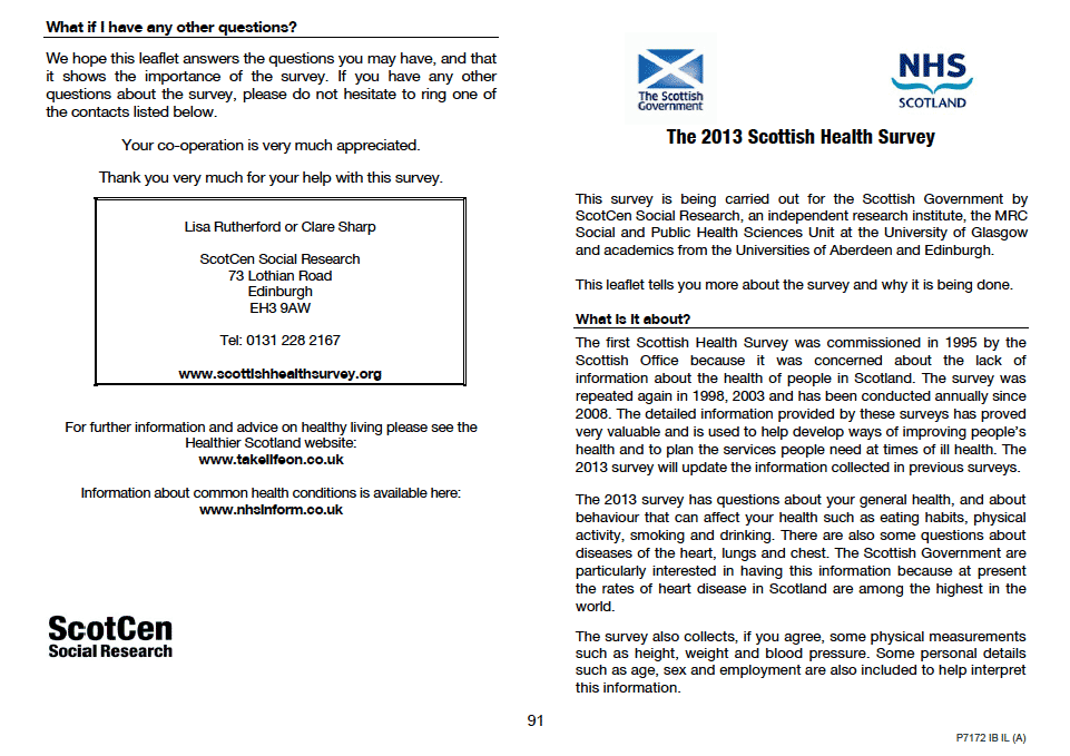 Information Leaflet for Adults (Version B sample – eligible for biological module)