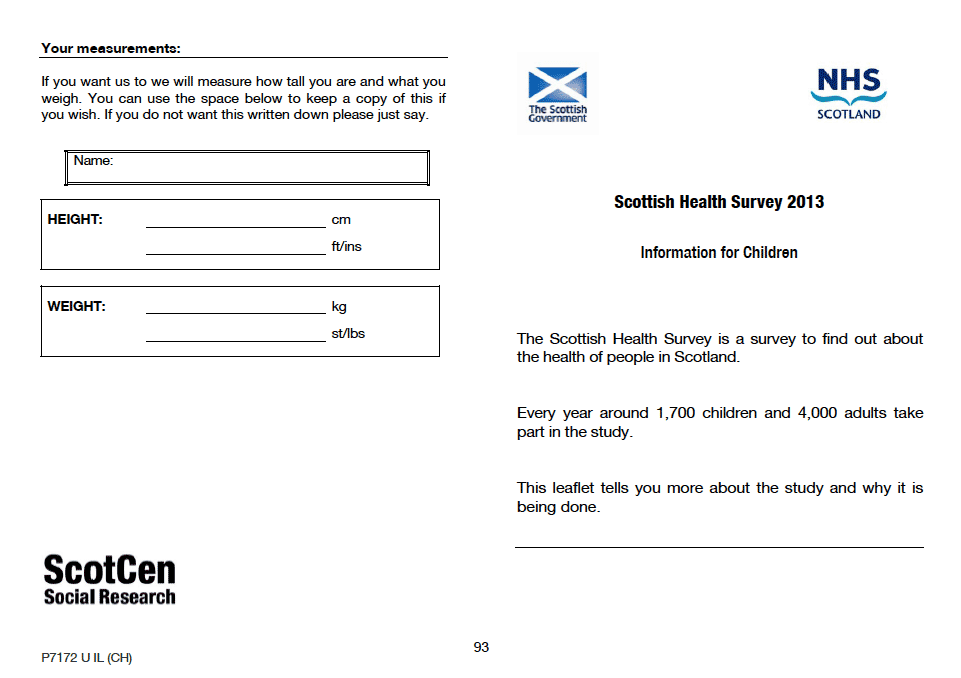 Information Leaflet for Children (Version A and B and Child Boost)