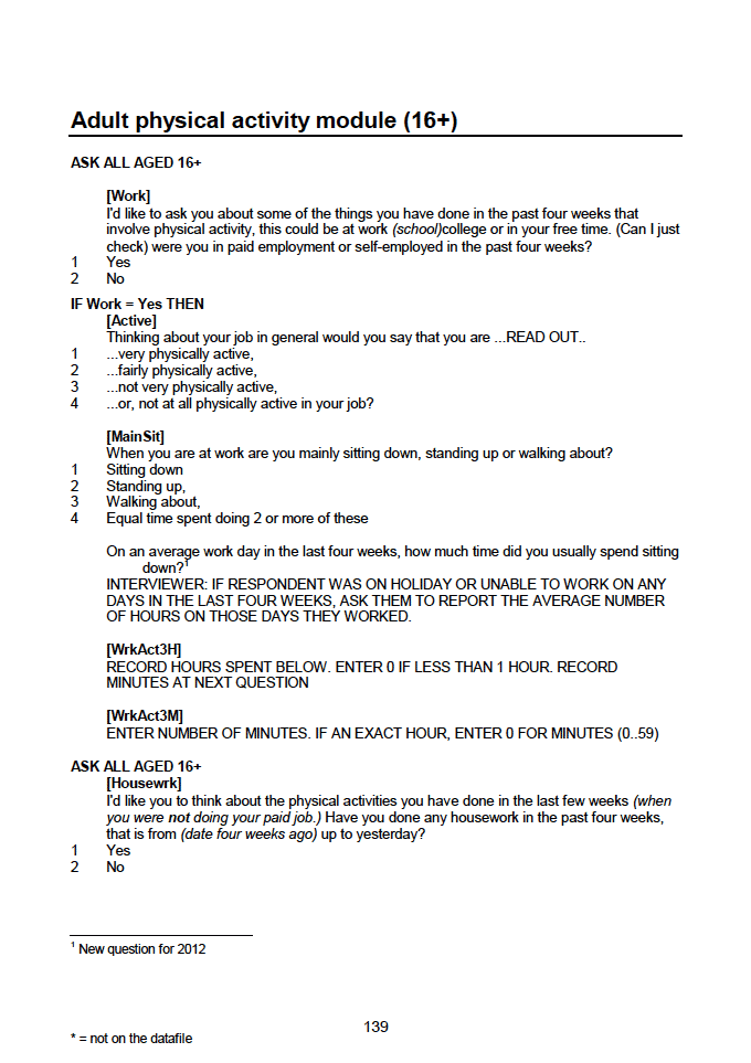 Household questionnaire, individual and biological module questionnaires