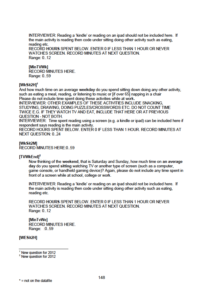 Household questionnaire, individual and biological module questionnaires